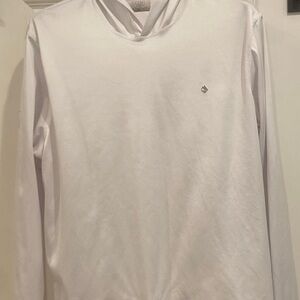 Ocean Current Men's White Hooded Long-Sleeve Pullover